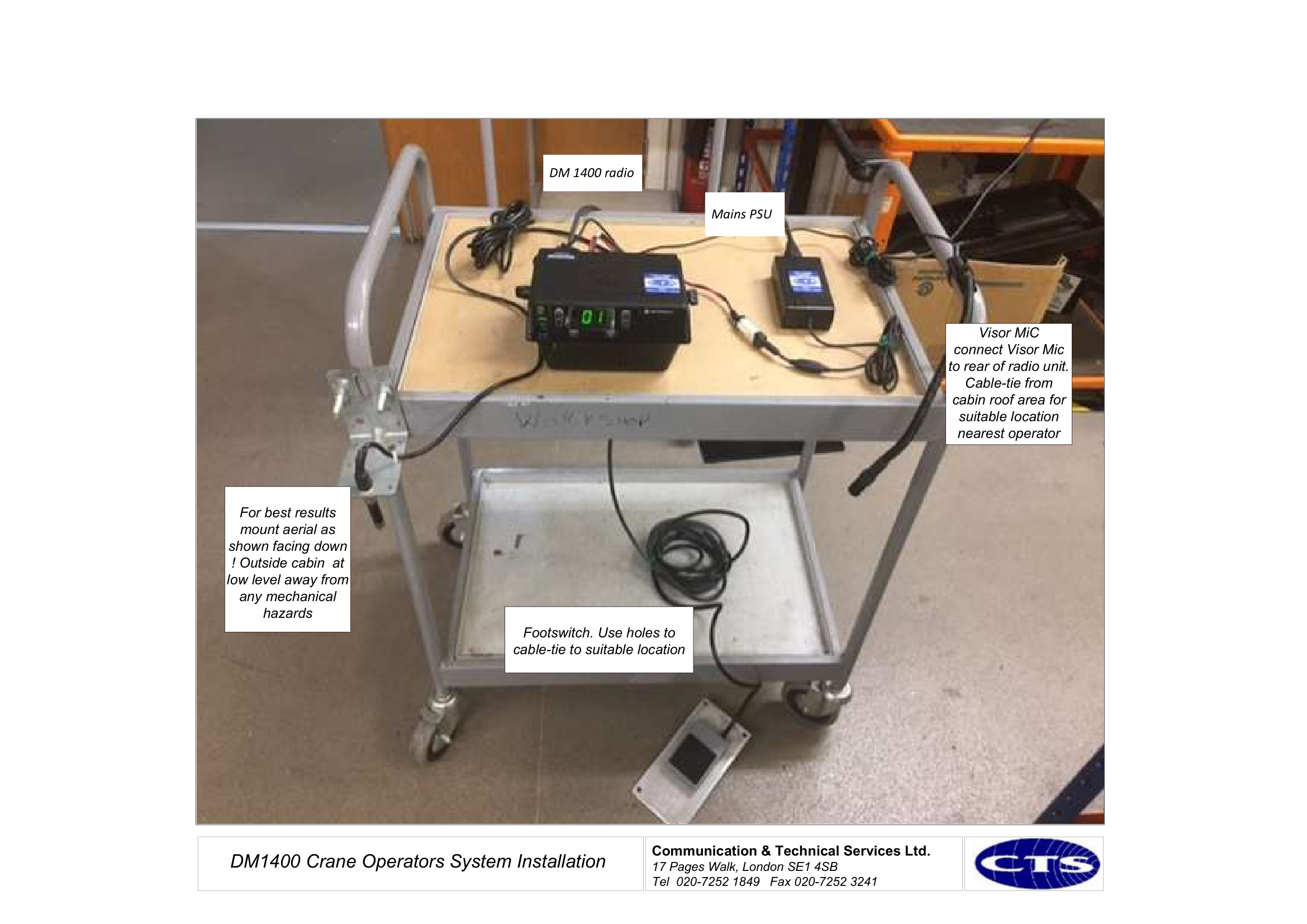 Hands Free Digital Crane Radio System Motorola DM1400 Digital Mobile Radio