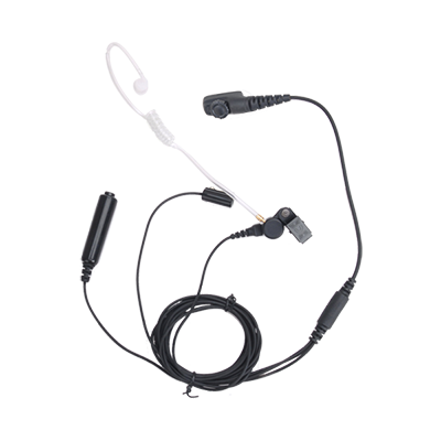 Hytera PD705LT EAN18 3-Wire Earpiece with Acoustic Tube, Microphone and PTT (Black)