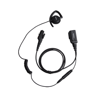 Hytera EHN17 Audio Swivel Style Detachable Earpiece with In-Line PTT and Microphone (Black)