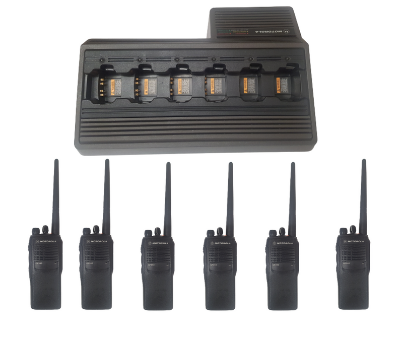 Motorola GP340 UHF Two Way Radios Walkie Talkies Construction with Charger x6